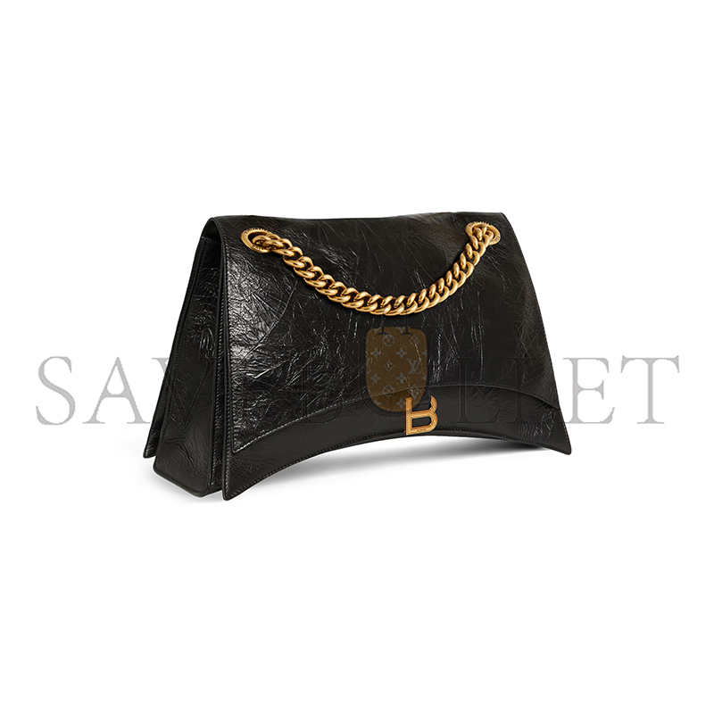 BALENCIAGA WOMEN'S CRUSH CHAIN BAG IN LARGE BLACK 716332210IT1000 (39.9*24.9*13cm) BALENCIAGA WOMEN'S CRUSH CHAIN BAG IN LARGE BLACK 716332210IT1000 (39.9*24.9*13cm)