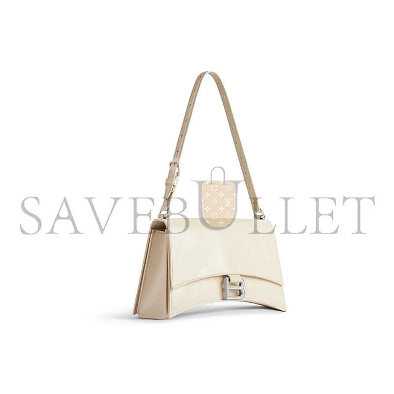 BALENCIAGA WOMEN'S CRUSH BAG IN SMALL WHITE 7657342AAR29224 (24.8*14.9*8.8cm)