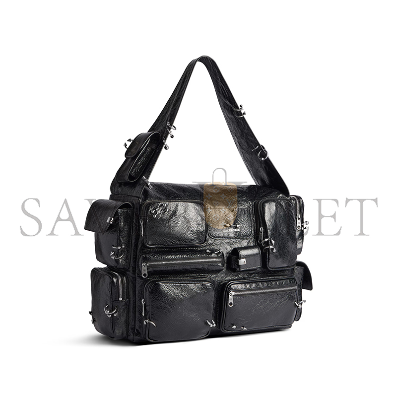 BALENCIAGA MEN'S SUPERBUSY SLING BAG LARGE IN BLACK 7021682ABDJ1000 (41.9*29*18.9cm) BALENCIAGA MEN'S SUPERBUSY SLING BAG LARGE IN BLACK 7021682ABDJ1000 (41.9*29*18.9cm)