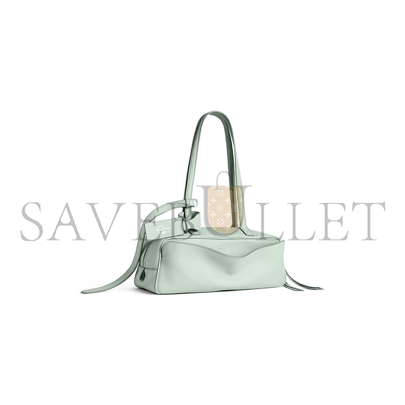 BALENCIAGA WOMEN'S CARRIE BOWLING BAG SMALL IN MINERAL GREEN 8329202ABNP3837 (30.9*11.9*11.9cm) BALENCIAGA WOMEN'S CARRIE BOWLING BAG SMALL IN MINERAL GREEN 8329202ABNP3837 (30.9*11.9*11.9cm)