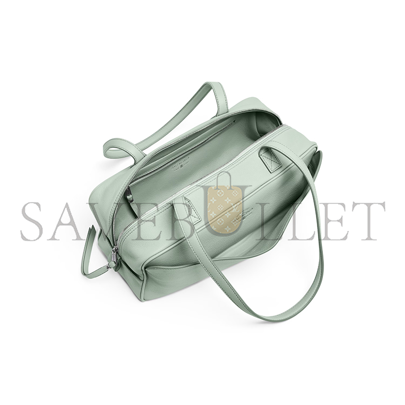 BALENCIAGA WOMEN'S CARRIE BOWLING BAG SMALL IN MINERAL GREEN 8329202ABNP3837 (30.9*11.9*11.9cm) BALENCIAGA WOMEN'S CARRIE BOWLING BAG SMALL IN MINERAL GREEN 8329202ABNP3837 (30.9*11.9*11.9cm)