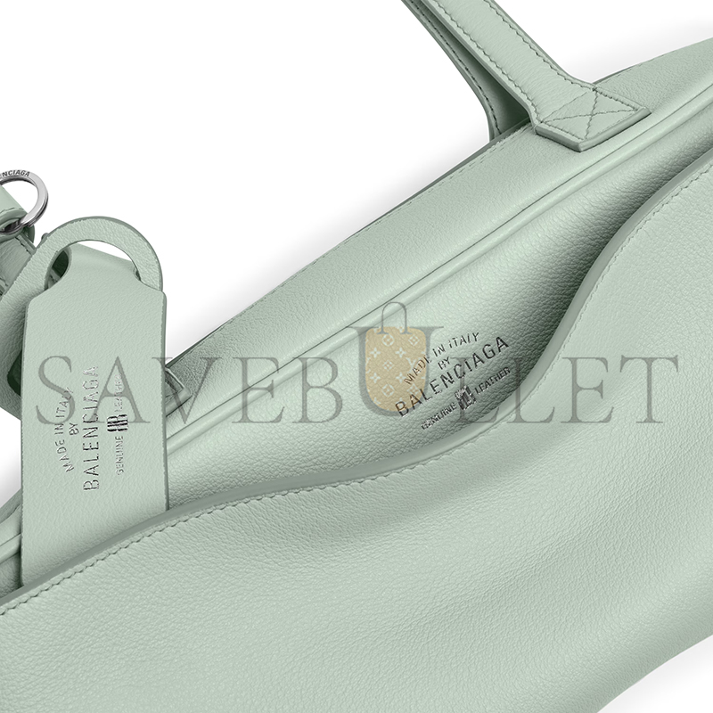 BALENCIAGA WOMEN'S CARRIE BOWLING BAG SMALL IN MINERAL GREEN 8329202ABNP3837 (30.9*11.9*11.9cm) BALENCIAGA WOMEN'S CARRIE BOWLING BAG SMALL IN MINERAL GREEN 8329202ABNP3837 (30.9*11.9*11.9cm)