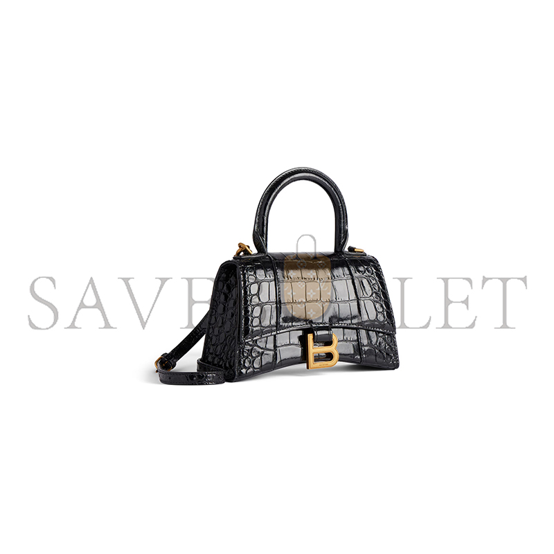 BALENCIAGA WOMEN'S HOURGLASS HANDBAG XS IN BLACK 5928331LRGM1000 (18.8*13*7.9cm) BALENCIAGA WOMEN'S HOURGLASS HANDBAG XS IN BLACK 5928331LRGM1000 (18.8*13*7.9cm)