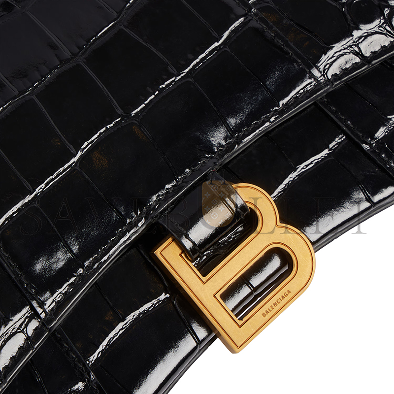 BALENCIAGA WOMEN'S HOURGLASS HANDBAG XS IN BLACK 5928331LRGM1000 (18.8*13*7.9cm) BALENCIAGA WOMEN'S HOURGLASS HANDBAG XS IN BLACK 5928331LRGM1000 (18.8*13*7.9cm)