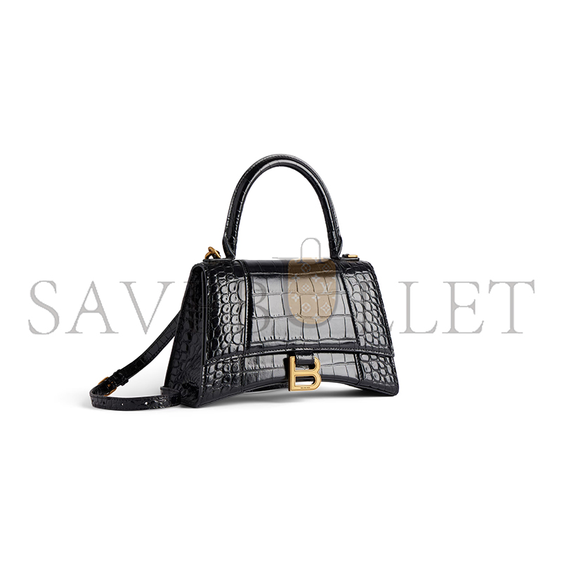 BALENCIAGA WOMEN'S HOURGLASS HANDBAG SMALL IN BLACK 5935461LRGM1000 (22.9*15*9.9cm) BALENCIAGA WOMEN'S HOURGLASS HANDBAG SMALL IN BLACK 5935461LRGM1000 (22.9*15*9.9cm)