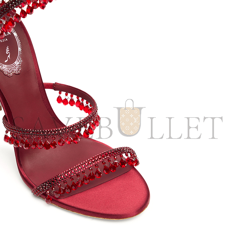 RENE CAOVILLA CHANDELIER BURGUNDY SANDAL 105 C10182 RENE CAOVILLA CHANDELIER BURGUNDY SANDAL 105 C10182