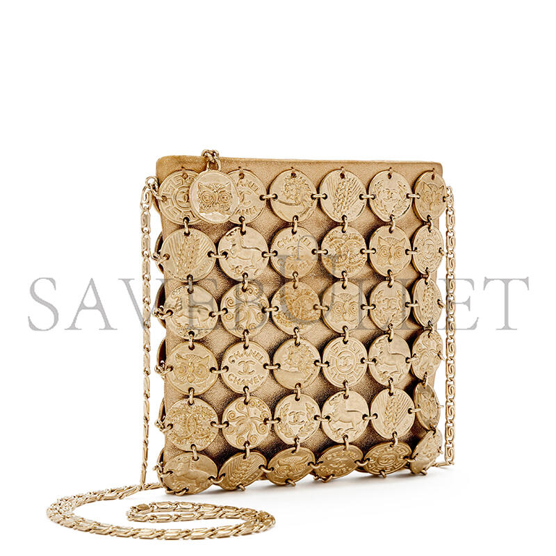 CHANE MASTER GOLD ARTEMIS METAL COIN EVENING BAG 219456 (17.5*17*1cm）