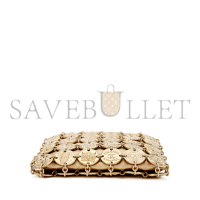 CHANE MASTER GOLD ARTEMIS METAL COIN EVENING BAG 219456 (17.5*17*1cm）