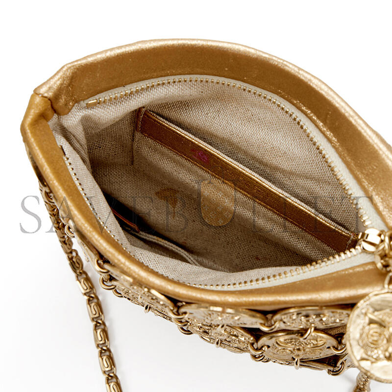 CHANE MASTER GOLD ARTEMIS METAL COIN EVENING BAG 219456 (17.5*17*1cm）