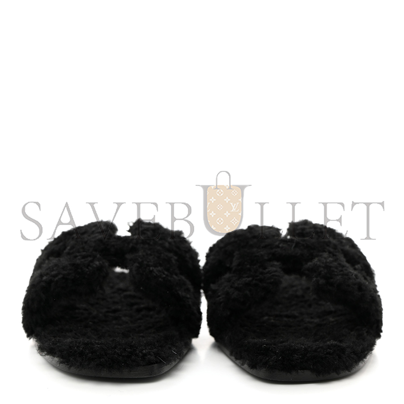 HERMES WOOLSKIN ORAN SANDALS 1512309