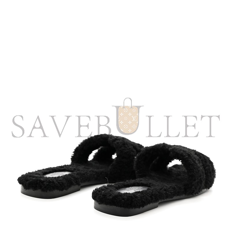 HERMES WOOLSKIN ORAN SANDALS 1512309