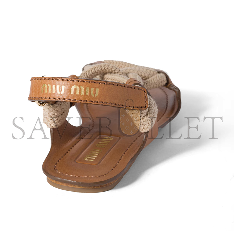 MIU MIU FLAT CORD SANDALS 5X415E MIU MIU FLAT CORD SANDALS 5X415E