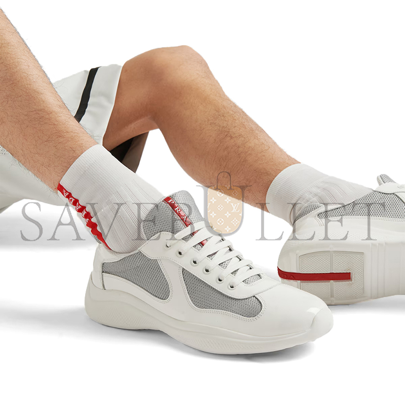 PRADA PATENT LEATHER AND TECHNICAL FABRIC PRADA AMERICA'S CUP SNEAKERS 4E3400_ASZ