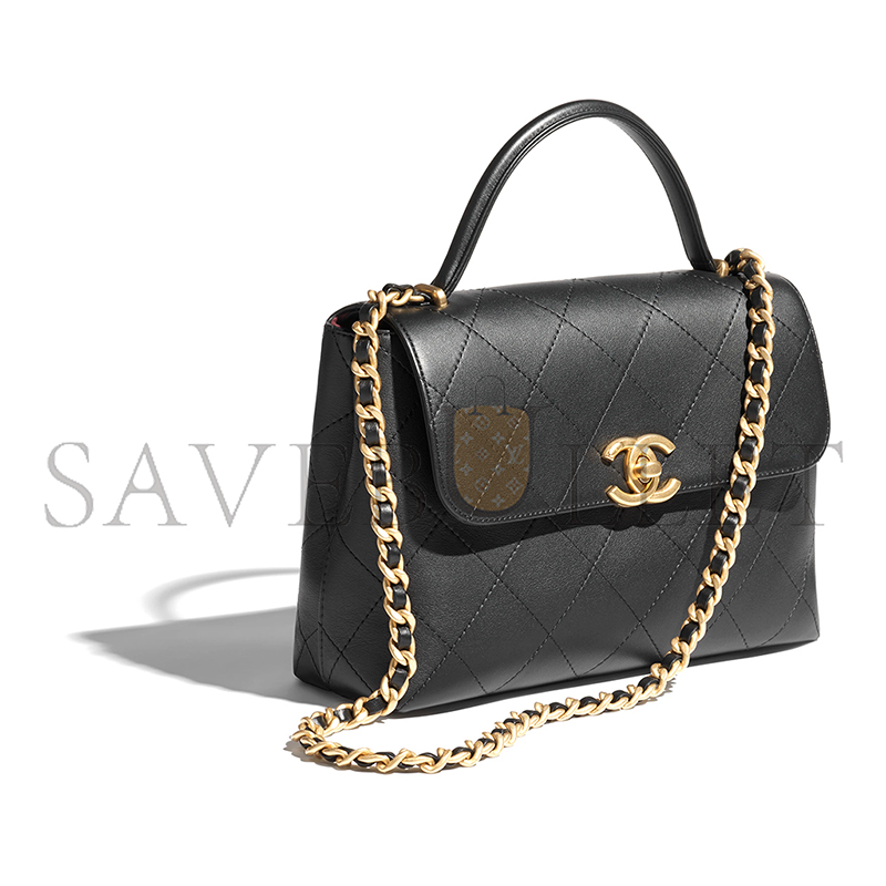 CHANEL SMALL FLAP BAG WITH TOP HANDLE 296382 (28*20.5*9.5cm)