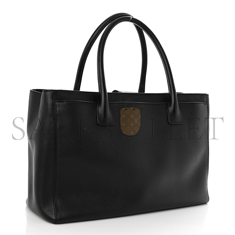 CHANEL CALFSKIN CERF EXECUTIVE SHOPPER TOTE BLACK AS93748 (36*23*15cm)