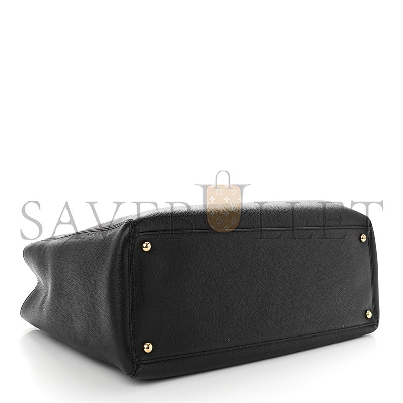 CHANEL CALFSKIN CERF EXECUTIVE SHOPPER TOTE BLACK AS93748 (36*23*15cm)