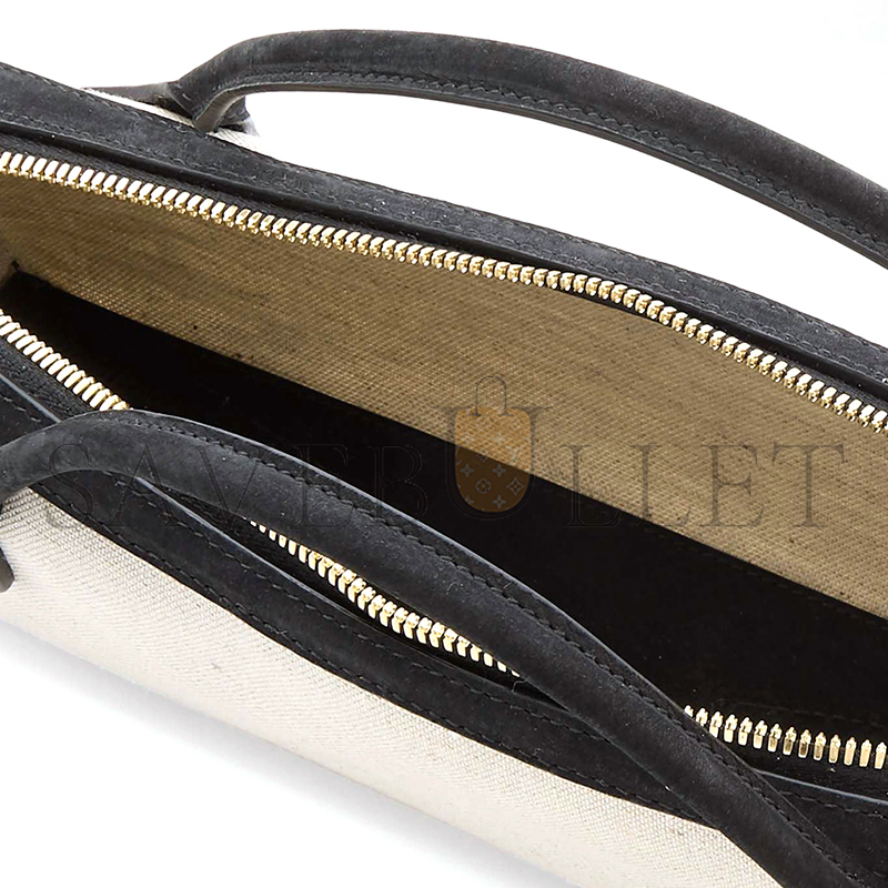 ALAÏA LE TECKEL LEATHER-TRIMMED CANVAS CLUTCH 463766 (31*10*6.5cm)
