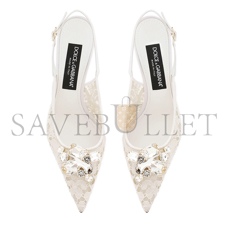 DOLCE & GABBANA RAINBOW LACE SLINGBACKS IN LUREX LACE CG0712AQ07480005 DOLCE & GABBANA RAINBOW LACE SLINGBACKS IN LUREX LACE CG0712AQ07480005