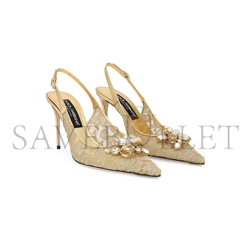 DOLCE & GABBANA RAINBOW LACE SLINGBACKS IN LUREX LACE CG0712AQ54480997 DOLCE & GABBANA RAINBOW LACE SLINGBACKS IN LUREX LACE CG0712AQ54480997