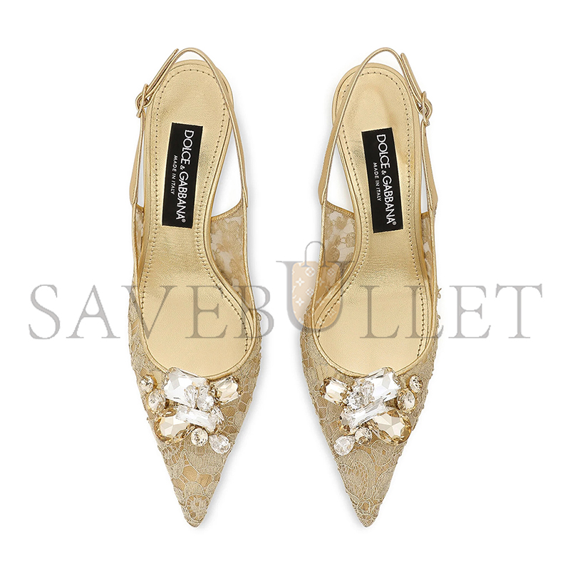 DOLCE & GABBANA RAINBOW LACE SLINGBACKS IN LUREX LACE CG0712AQ54480997 DOLCE & GABBANA RAINBOW LACE SLINGBACKS IN LUREX LACE CG0712AQ54480997