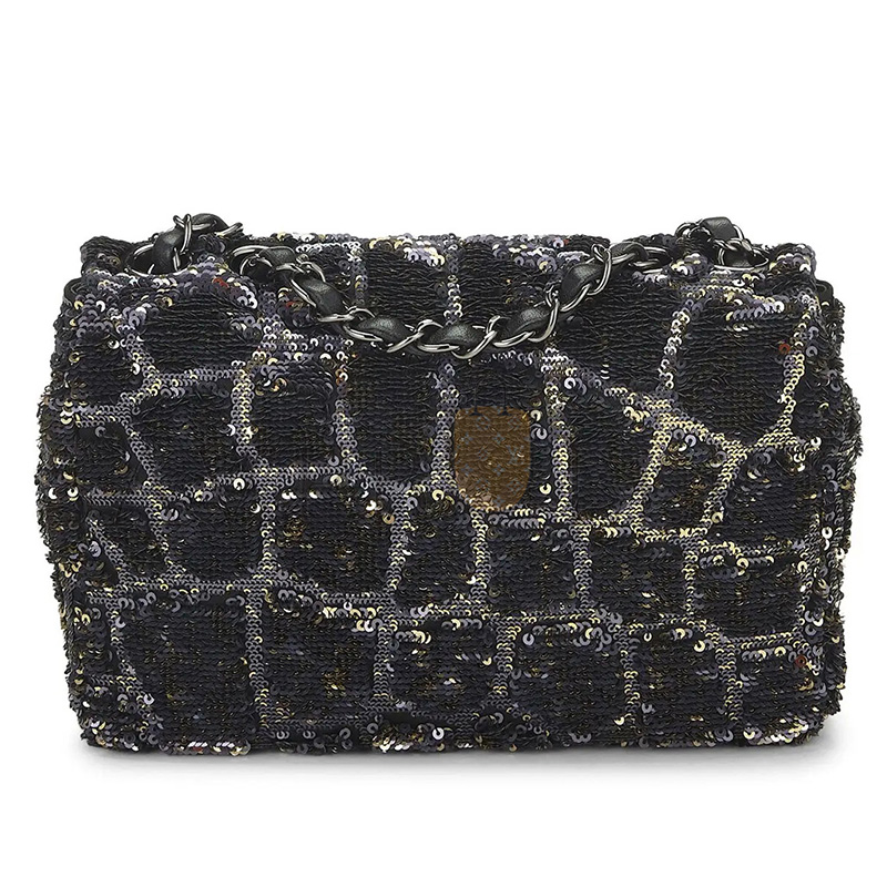 CHANEL SEQUIN HALF FLAP SMALL 382461 (20*13*7cm)