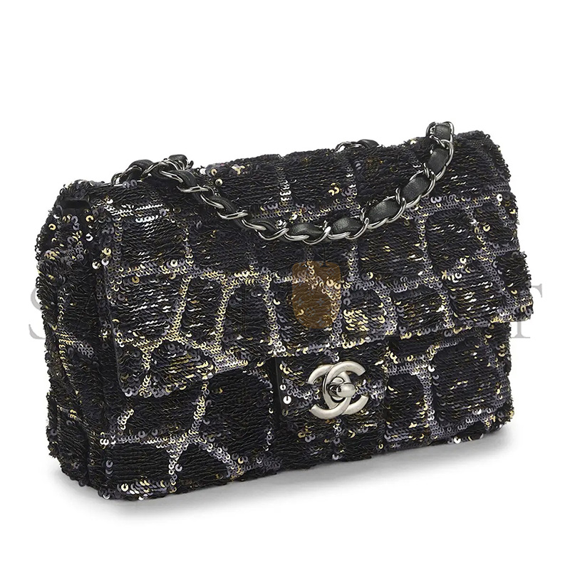 CHANEL SEQUIN HALF FLAP SMALL 382461 (20*13*7cm)