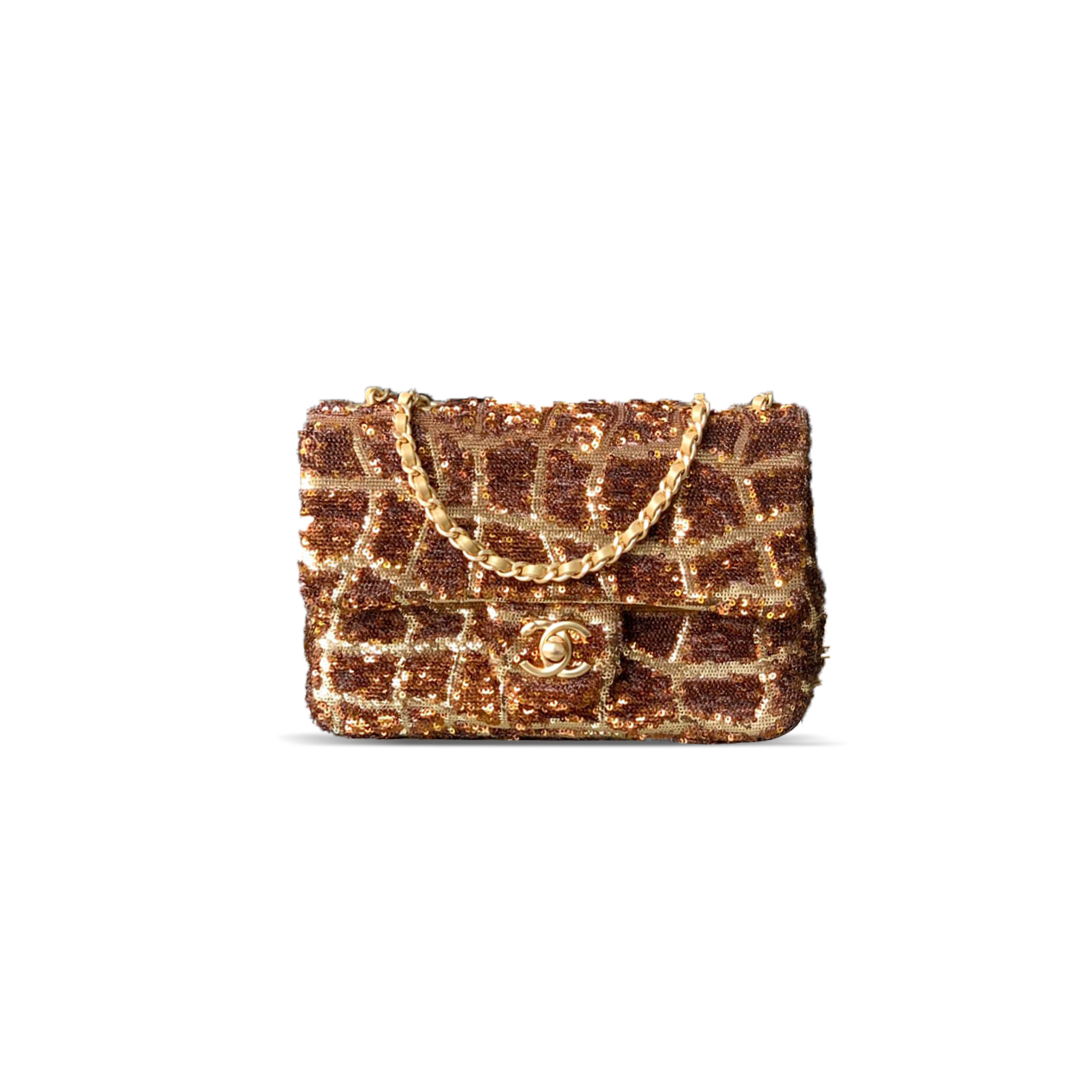 CHANEL SEQUIN HALF FLAP SMALL 382462 (20*13*7cm)