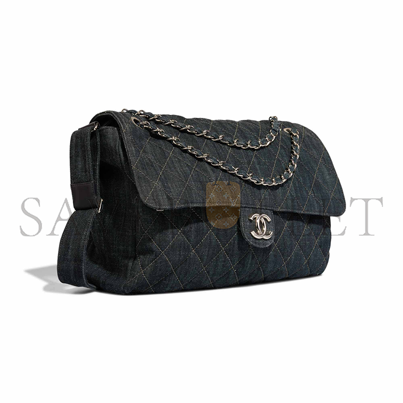 CHANEL TIMELESS MAXI DENIM DARK BLUE 515356 (40*30*11cm)