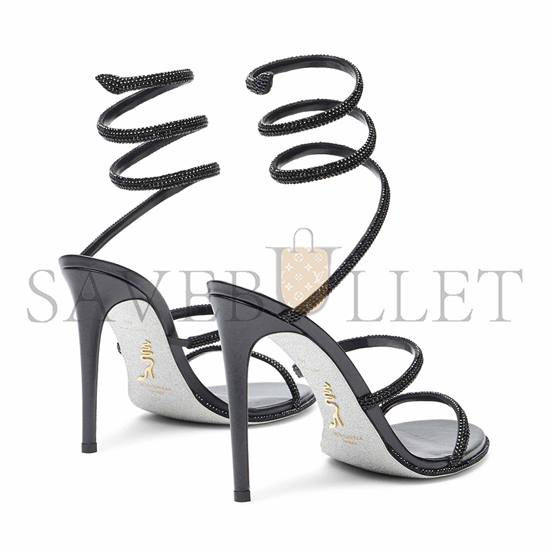 RENE CAOVILLA CLEO BLACK SANDAL 105 C10416-105 RENE CAOVILLA CLEO BLACK SANDAL 105 C10416-105