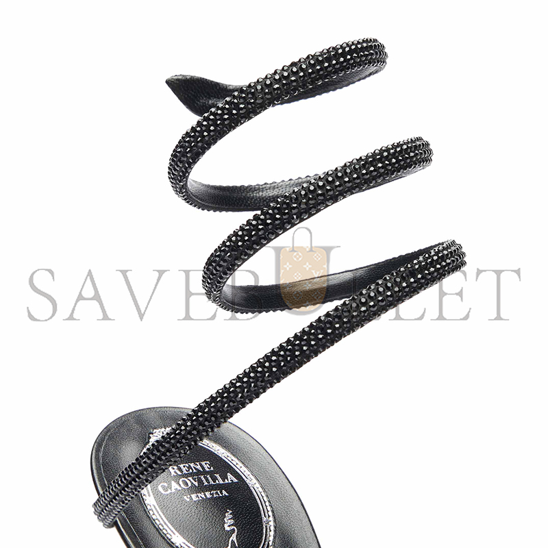 RENE CAOVILLA CLEO BLACK SANDAL 105 C10416-105 RENE CAOVILLA CLEO BLACK SANDAL 105 C10416-105