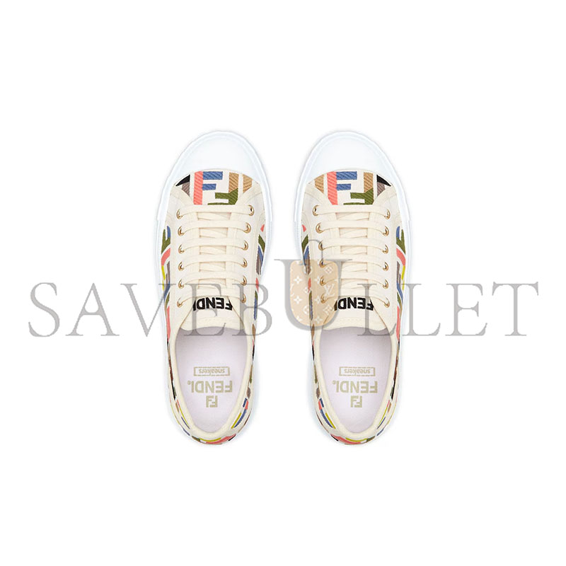 FENDI DOMINO MULTICOLOR EMBROIDERED CANVAS LOW-TOPS 8E8325ARIVF1C4T FENDI DOMINO MULTICOLOR EMBROIDERED CANVAS LOW-TOPS 8E8325ARIVF1C4T