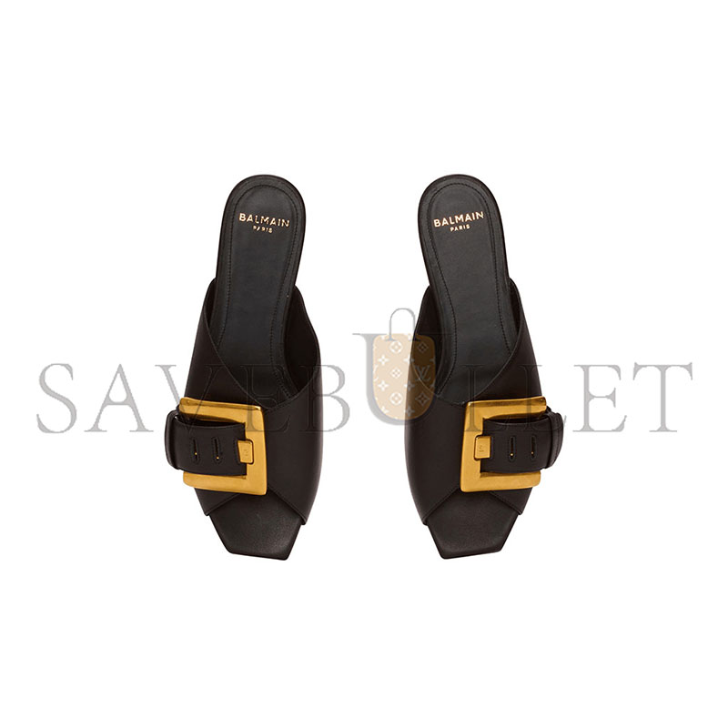 BALMAIN ANTHEM FLAT LEATHER SANDALS FN1UP141LVIT BALMAIN ANTHEM FLAT LEATHER SANDALS FN1UP141LVIT