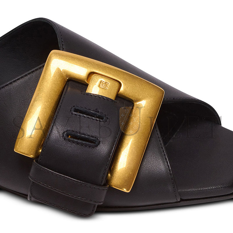 BALMAIN ANTHEM FLAT LEATHER SANDALS FN1UP141LVIT BALMAIN ANTHEM FLAT LEATHER SANDALS FN1UP141LVIT