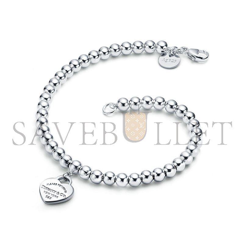 TIFFANY RETURN TO TIFFANY® HEART TAG BEAD BRACELET IN SILVER 23984024 TIFFANY RETURN TO TIFFANY® HEART TAG BEAD BRACELET IN SILVER 23984024