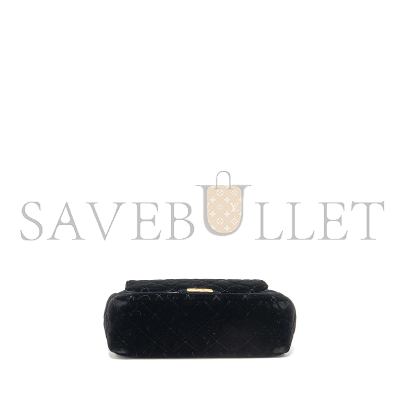 CHANEL 23B HOBO BAG VELVET BLACK GHW 296301 (23*22*7cm)