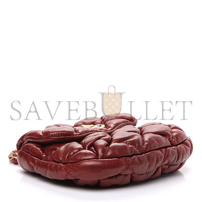 CHANEL LAMBSKIN MINI BUBBLE QUILT FLAP BORDEAUX 541635 (38*20*18cm)