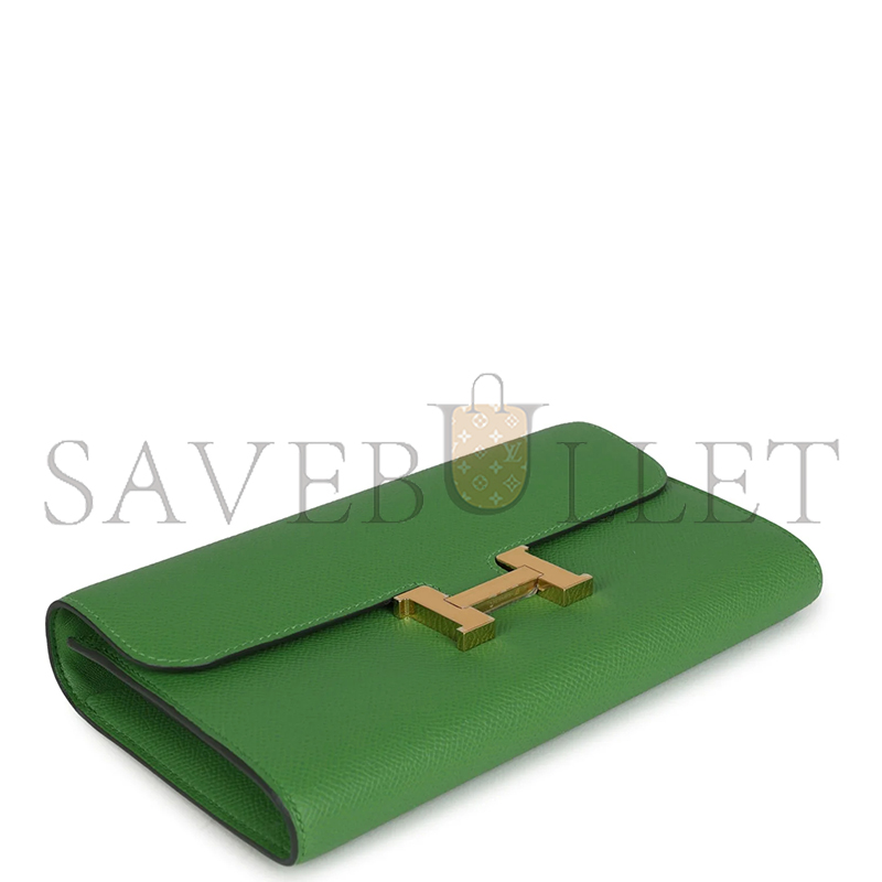 HERMES CONSTANCE WALLET TO GO VERT YUCCA EPSOM GOLD HARDWARE 436571 (20*11*4cm)