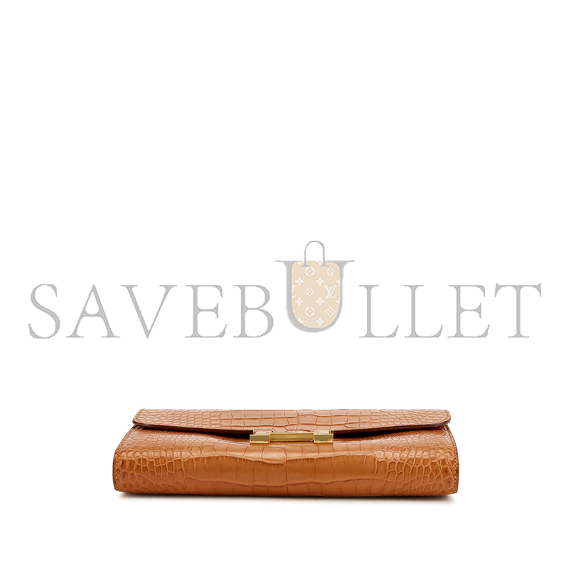 HERMES MASTER GOLD MATTE ALLIGATOR CONSTANCE-TO-GO GOLD HARDWARE 436572 (20.5*13*3cm)