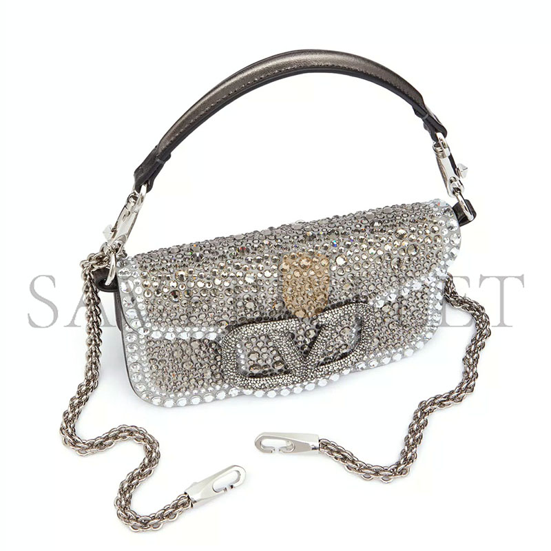 VALENTINO SMALL VALENTINO GARAVANI LOCÒ SHOULDER BAG WITH RHINESTONES 3W0B0K53JFN_ZQG (20*11*5cm) VALENTINO SMALL VALENTINO GARAVANI LOCÒ SHOULDER BAG WITH RHINESTONES 3W0B0K53JFN_ZQG (20*11*5cm)