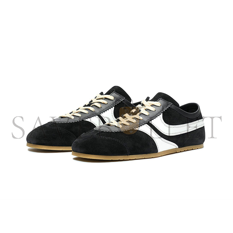 DRIES VAN NOTEN LEATHER MARATHON SNEAKER IN BLACK 251-011701