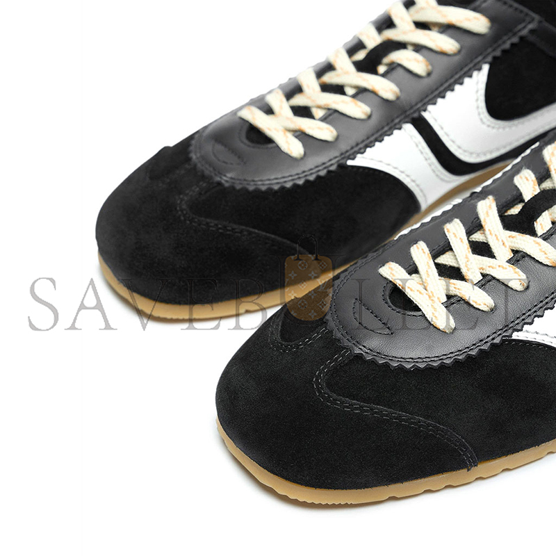 DRIES VAN NOTEN LEATHER MARATHON SNEAKER IN BLACK 251-011701
