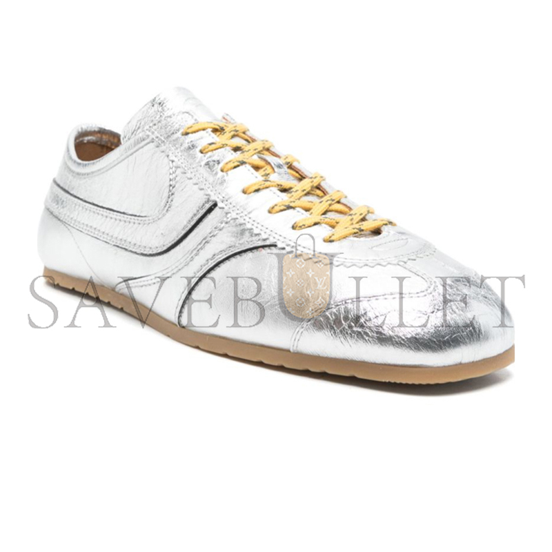 DRIES VAN NOTEN METALLIC CRINKLED LEATHER SNEAKERS MS2511500