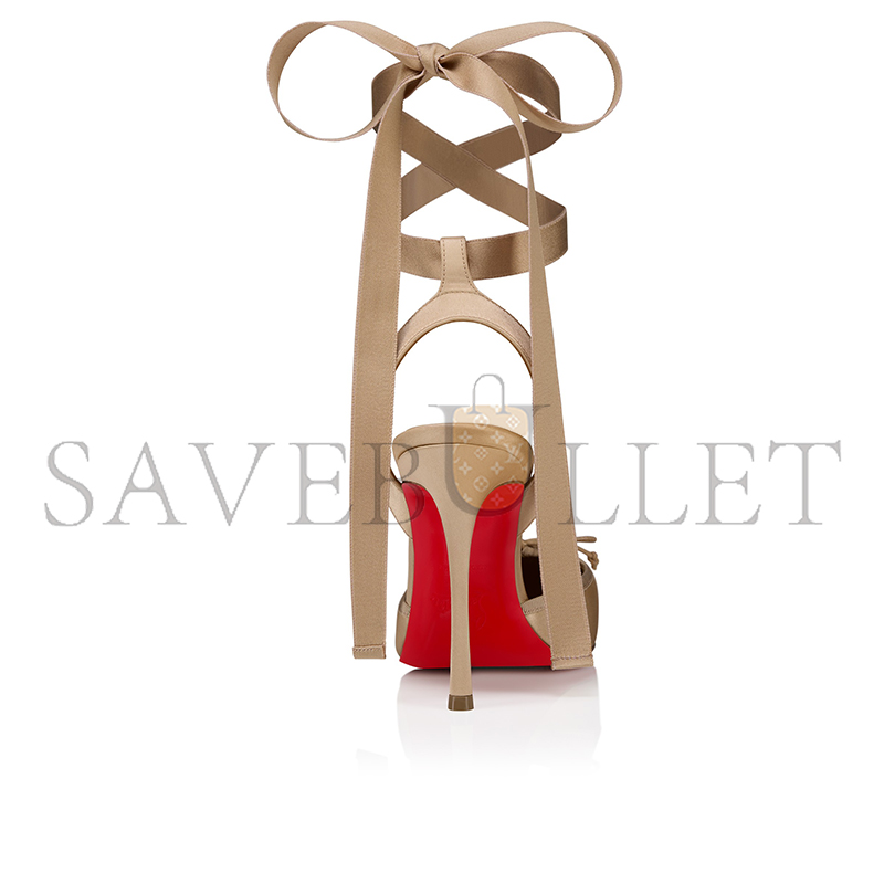 CHRISTIAN LOUBOUTIN CASSIA LACE UP100 MM STRAPPY PUMPS CREPE SATIN NUDE 1 WOMEN 1250498N247 CHRISTIAN LOUBOUTIN CASSIA LACE UP100 MM STRAPPY PUMPS CREPE SATIN NUDE 1 WOMEN 1250498N247