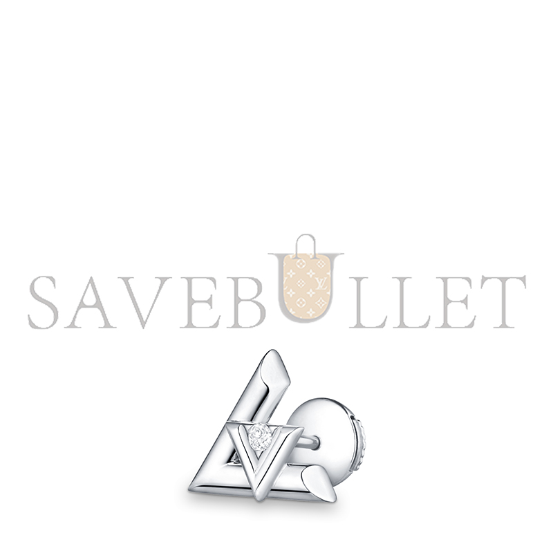 LOUIS VUITTON LV VOLT ONE STUD, WHITE GOLD AND DIAMOND - PER UNI Q96970 LOUIS VUITTON LV VOLT ONE STUD, WHITE GOLD AND DIAMOND - PER UNI Q96970
