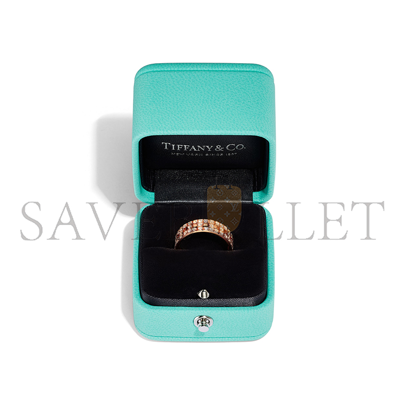 TIFFANY T TRUE WIDE RING IN ROSE GOLD WITH PAVÉ DIAMONDS 63963097 TIFFANY T TRUE WIDE RING IN ROSE GOLD WITH PAVÉ DIAMONDS 63963097