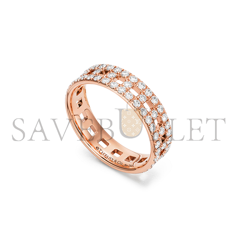 TIFFANY T TRUE WIDE RING IN ROSE GOLD WITH PAVÉ DIAMONDS 63963097 TIFFANY T TRUE WIDE RING IN ROSE GOLD WITH PAVÉ DIAMONDS 63963097