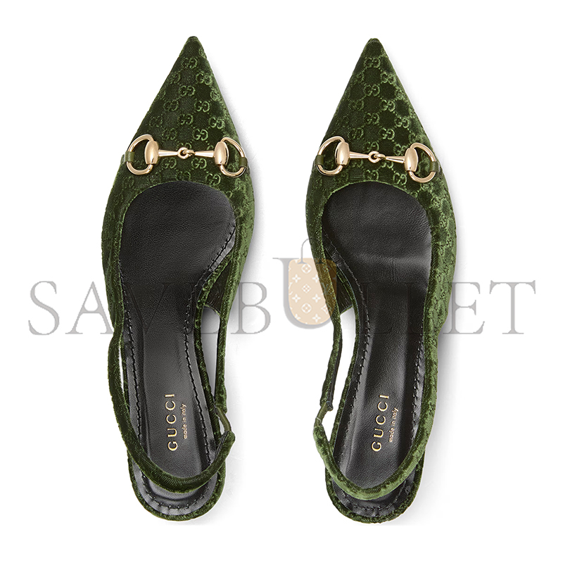 GUCCI WOMEN'S SLINGBACK PUMP WITH HORSEBIT 835978 GUCCI WOMEN'S SLINGBACK PUMP WITH HORSEBIT 835978