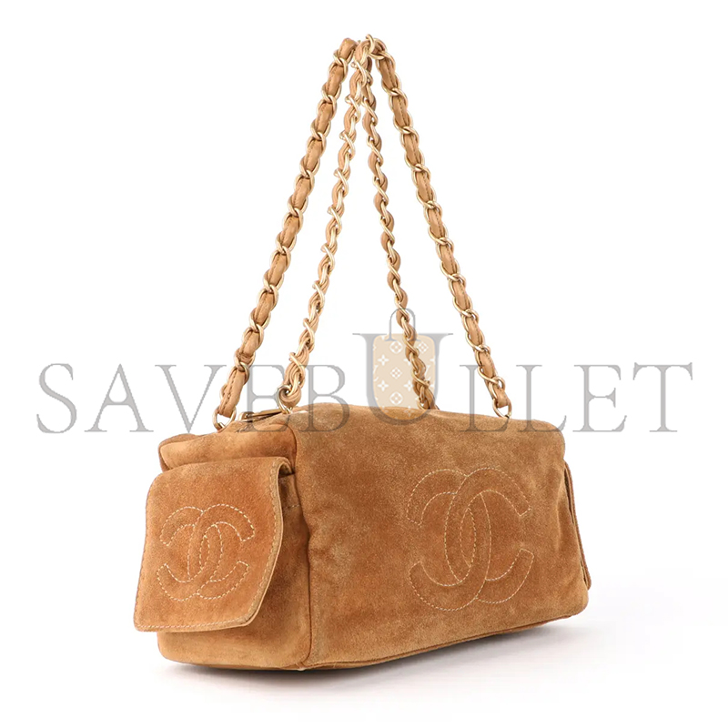 CHANEL HANDBAG SUEDE BROWN A19288 (27*13*12cm)