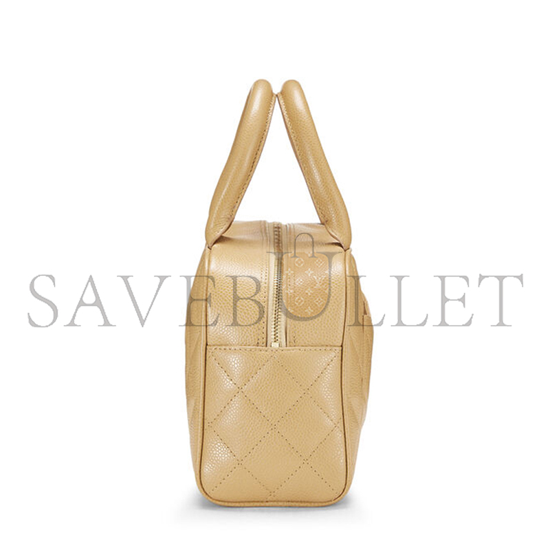 CHANEL MASTER BEIGE QUILTED CAVIAR BOWLER SMALL 71302 (25*15*7cm)