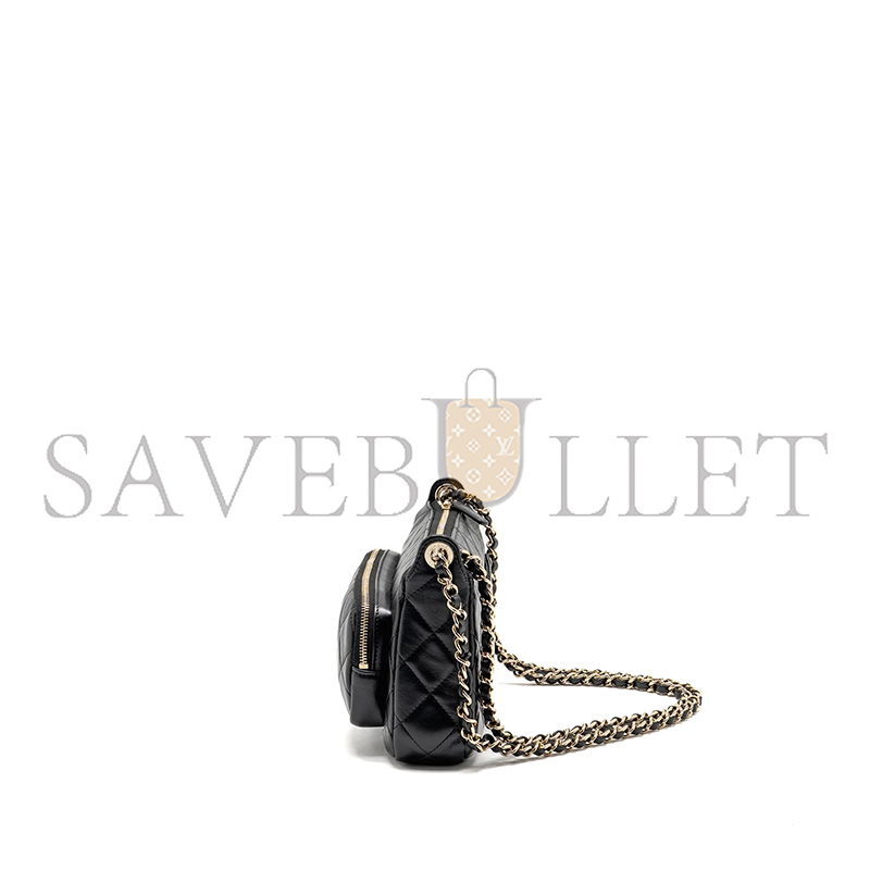 CHANEL 25C CAMERA BAG LAMBSKIN BLACK LGHW AP4349 (21*15.5*8cm)